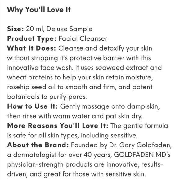 🌻GOLDFADEN Pure Start Detoxifying Facial Cleanser - Picture 2 of 5